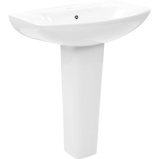 Vidaxl - Freestanding Basin with Pedestal Ceramic White 650x520x200 mm White