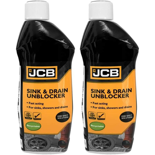 Garden Heavy Duty Sink and Drain Unblocker Instant Power, 2 x 500ml - JCB