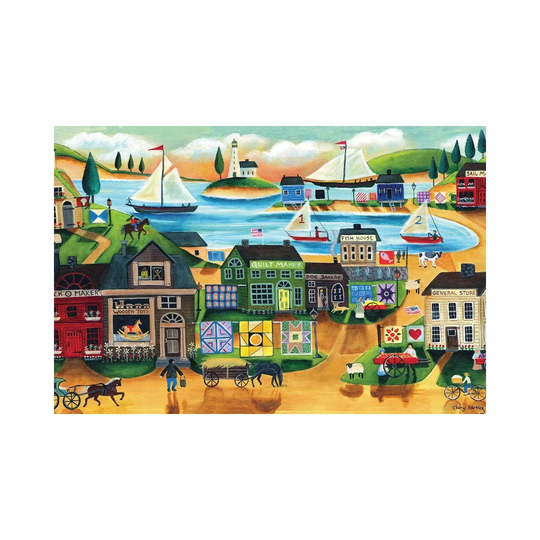 Old Village Yesteryear by Cheryl Bartley - Painting on Canvas