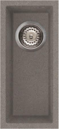 Reginox Elleci Quadra50 Grey Granite Undermount Half Bowl Kitchen Sink with Waste Included