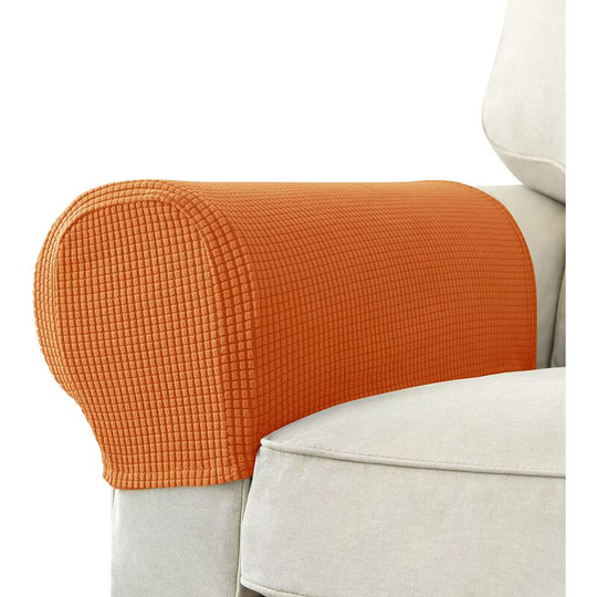 Pack Jacquard Stretch Sofa Armchair Armrest Covers Anti-Slip Furniture Protector Armrest Covers for Recliner Sofa with Free Fixing Tools