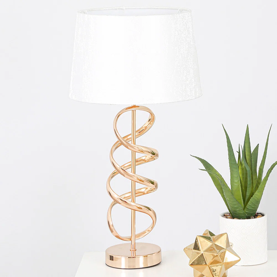 Opheim Luxury Table Lamps, 54.5cm Bedside Buffet Lamp with Metal Base and Cotton Shade