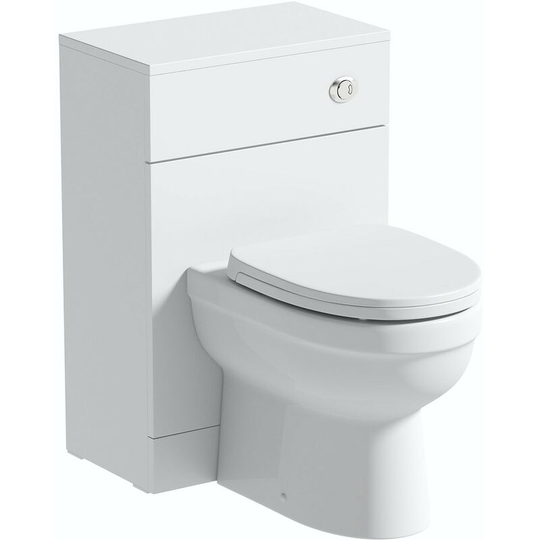 Elsdon white slimline back to wall unit and Eden toilet with soft close seat - White - Orchard