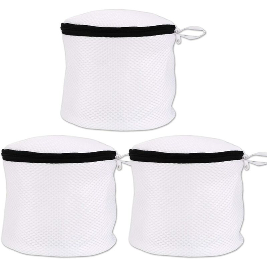 Washing Machine Net, 3PCS Cylindrical Laundry Bag with Zipper for Machine Washing, Reusable Washing Nets for Blouse, Stockings, Underwear, Bra,