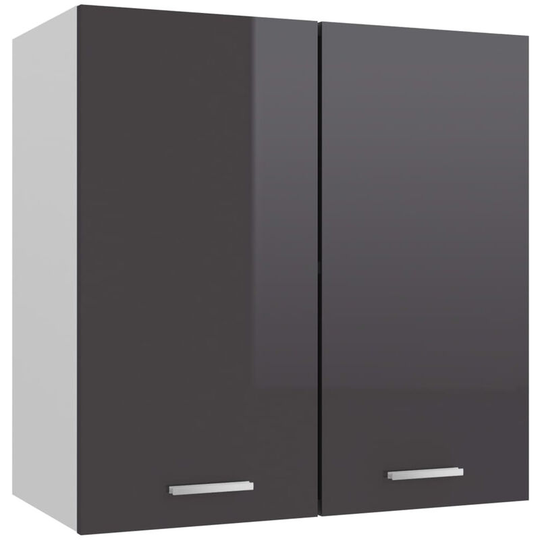 Hanging Cabinet High Gloss Grey 60x31x60 cm Chipboard