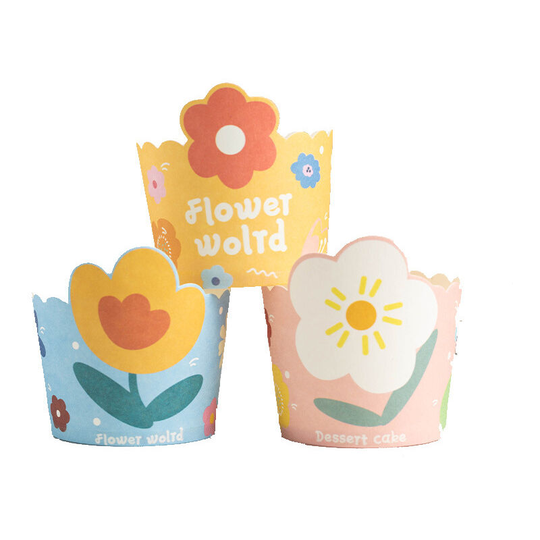150 three-dimensional cake paper cups, high temperature resistant muffin cup, flower cup, household oven, oil absorption baking mould, cake paper