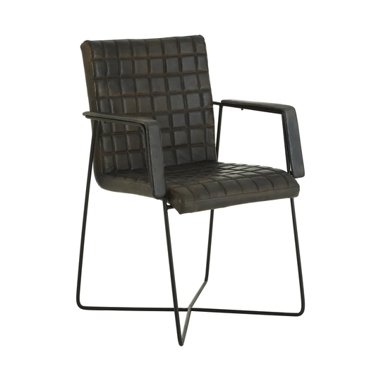 Addie Weave Leather Armchair
