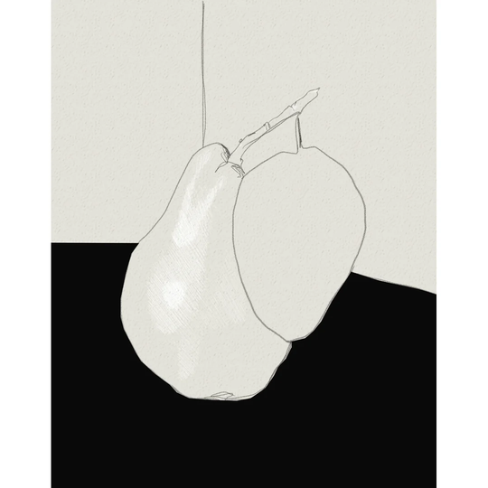 Pear Drawing - Wrapped Canvas Painting Print