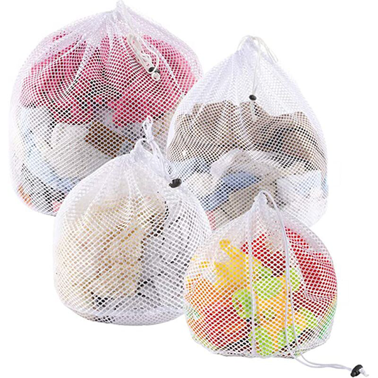 Laundry Bags Set of 4 Laundry Net, Rope Mesh Wash Bag for Laundry, Heavy Duty Machine Bag for Blouse, Underwear, Bra and Lingerie