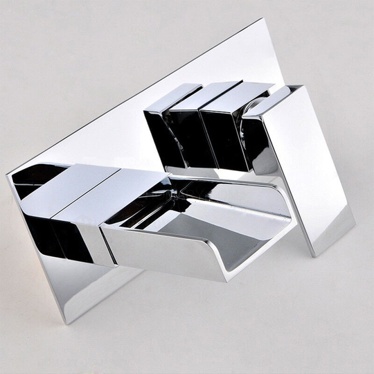 Kroos - Chrome wall mounted basin mixer tap - Alnair