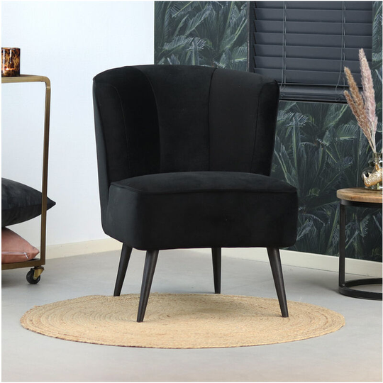 Velvet armchair Lyla Black - Black