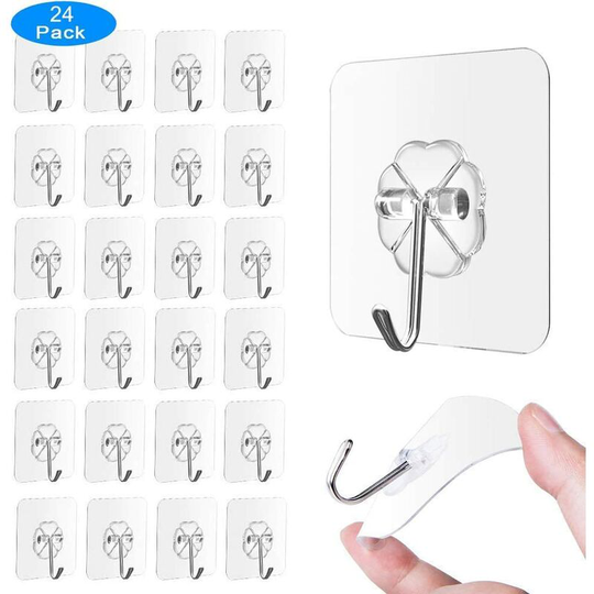 Self-adhesive hooks without perforation for kitchen and bathroom ceilings - 24 pieces