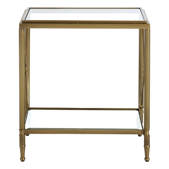 Berning Axis Rectangular Gold Finish Side Table
