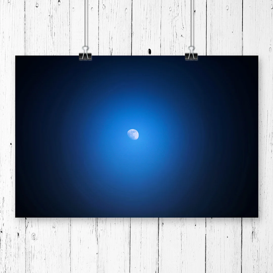 'Blue Half Moon' Graphic Art