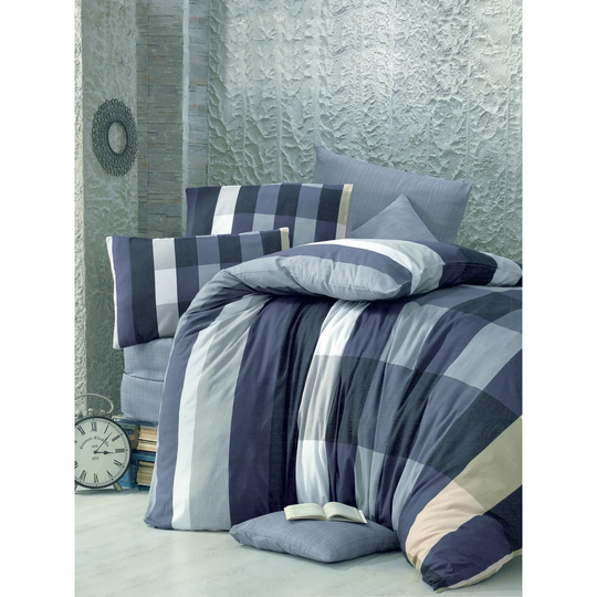 Moriarty Grey/Blue Duvet Cover Set