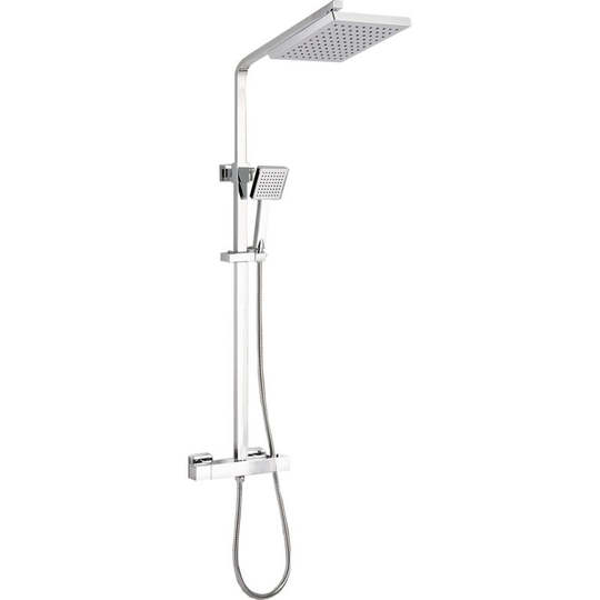 Square Thermostatic Cool Touch Chrome Plated Full Shower Kit