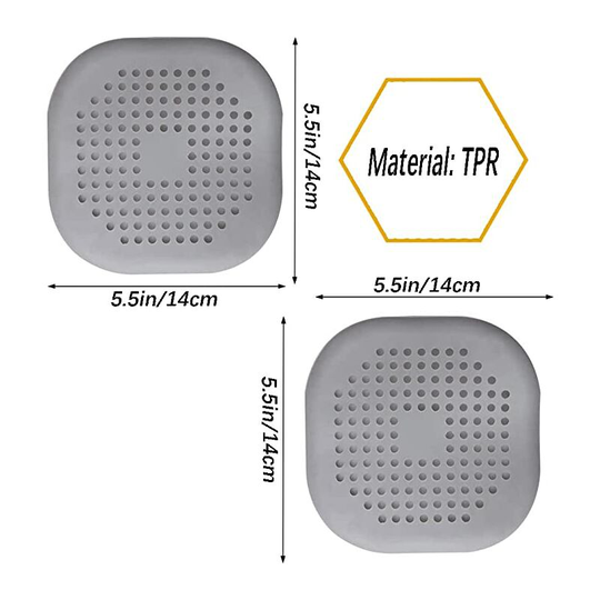 2 pcs kitchen sink anti-blocking cover bathroom drain hair strainer water inlet filter household silicone floor drain 14.4*14.4cm