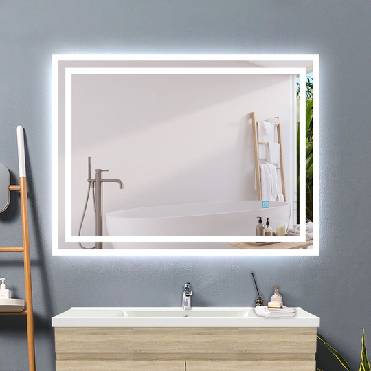 900x700 Bathroom Mirrors with LED Lights Anti Fog Touch Sensor Wall Mounted IP44 Dustproof Waterproof
