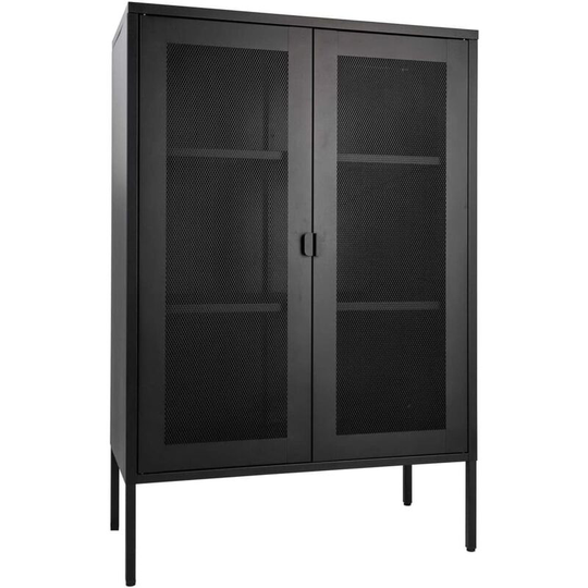 Display Cabinet Anna with Mesh Door Black House Nordic - Black