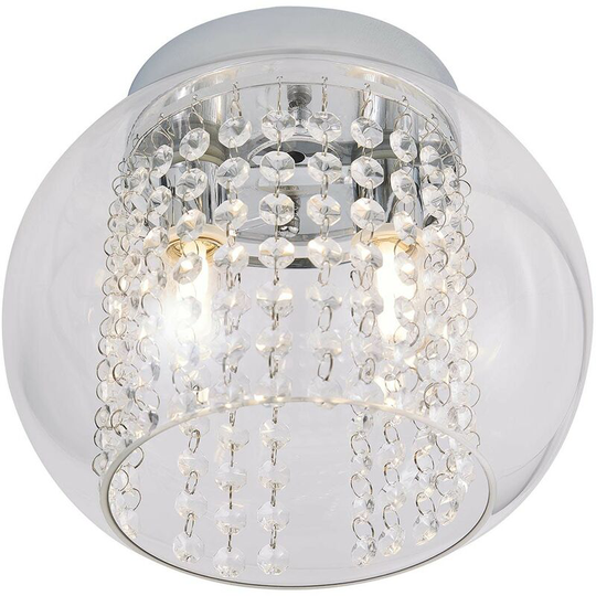 Forum - Megara 2 light clear cloche bathroom light in chrome - Chrome