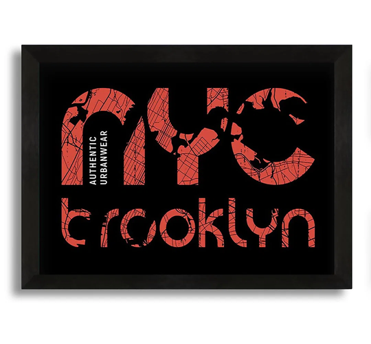 NYC Brooklyn - Picture Frame Typography on Canvas