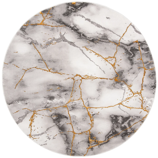 Aahana Round: 121.9Cm X 121.9Cm Grey Area Rug