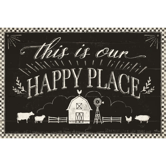 Country Thoughts I Black by Janelle Penner - Wrapped Canvas Typography Print