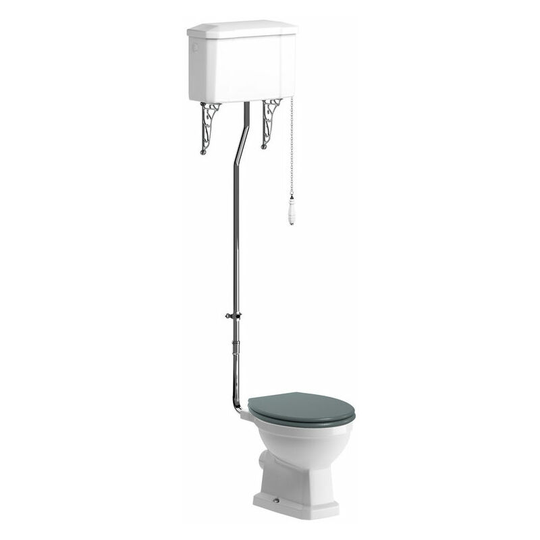 Signature - Aphrodite High Level Toilet with Pull Chain Cistern - Sea Green Ash Soft Close Seat