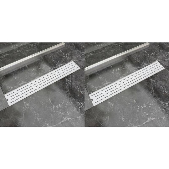 Linear Shower Drain 2 pcs Line 730x140 mm Stainless Steel