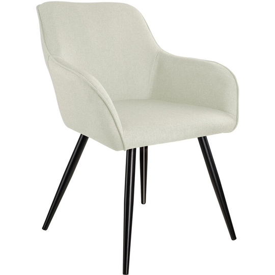 Chair Marylin | Office accent armchair - desk chair, dining chair, armchair - cream/black - cream/black
