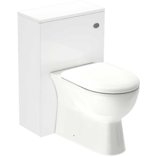 Wholesale Domestic - Select Gloss White 500mm Toilet Unit and Monza Back To Wall Toilet Pan with Soft Close Toilet Seat - White