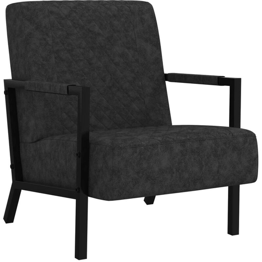 Armchair Black Faux Leather Vidaxl Black