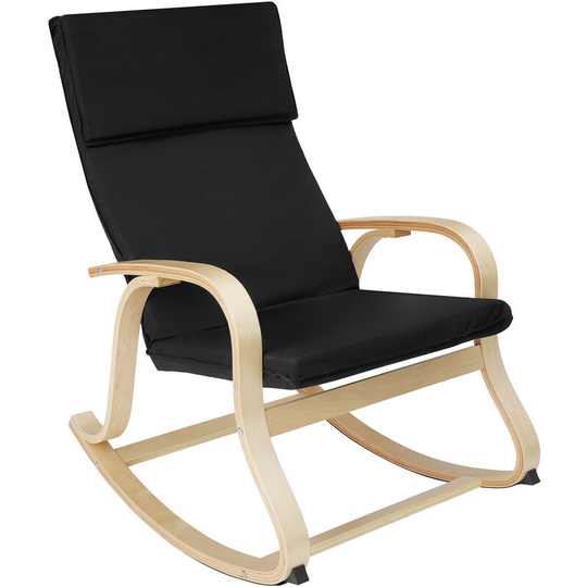 Rocking Chair Roca | 65 x 94 x 100 cm - Rocking chair, rocking chair, relaxation chair - black - black
