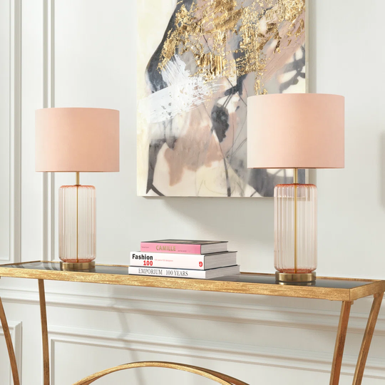 Witherbee 49Cm Antique Brass Plate Table Lamp Set