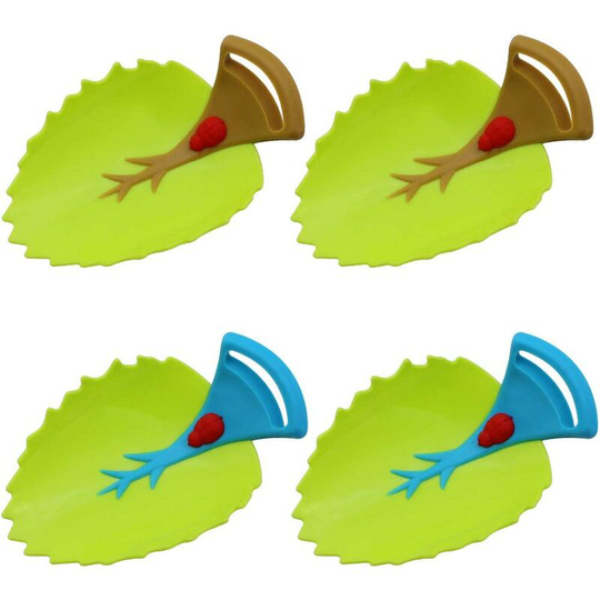 Perlerare - 4 Pieces Water Faucet Extender Extension Leaves Shaped Water Faucet Extender for Sink Handle Extender Faucet Extension for Toddlers Kids