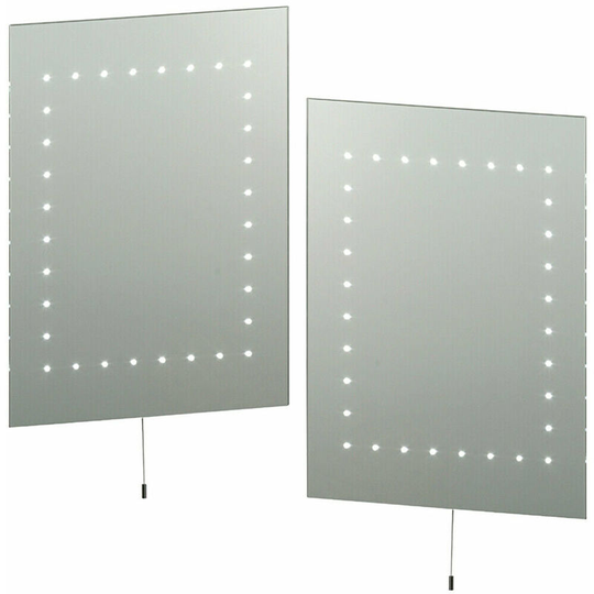 2 pack IP44 led Bathroom Mirror 50cm x 39cm Vanity Wall Light Energy Efficient