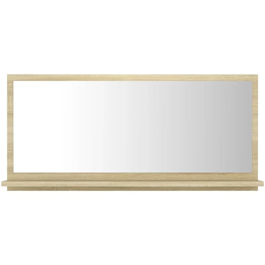 Bathroom Mirror Sonoma Oak 80x10.5x37 cm Engineered Wood Vidaxl Brown