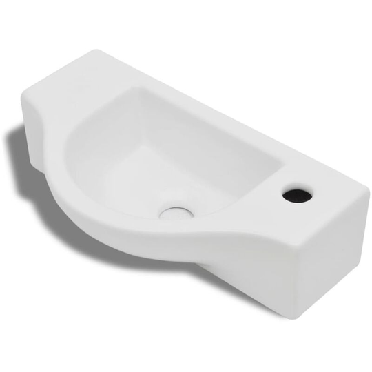 Vidaxl - Ceramic Bathroom Sink Basin with Faucet Hole White White