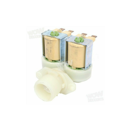Washing Machine Cold Water Double Solenoid Inlet Valve 180DEG 12Bore Outlet - 0 - Beko