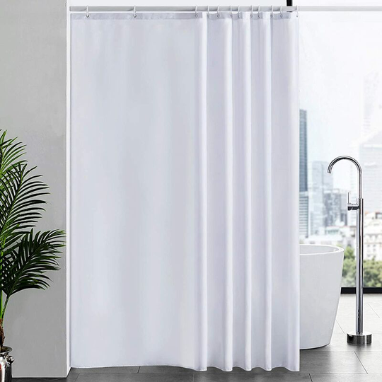 1piece Mildew Proof Shower Curtain Washable Waterproof Fabric Large Polyester Shower Curtains for Bathtub or Bathroom White 200x220cm