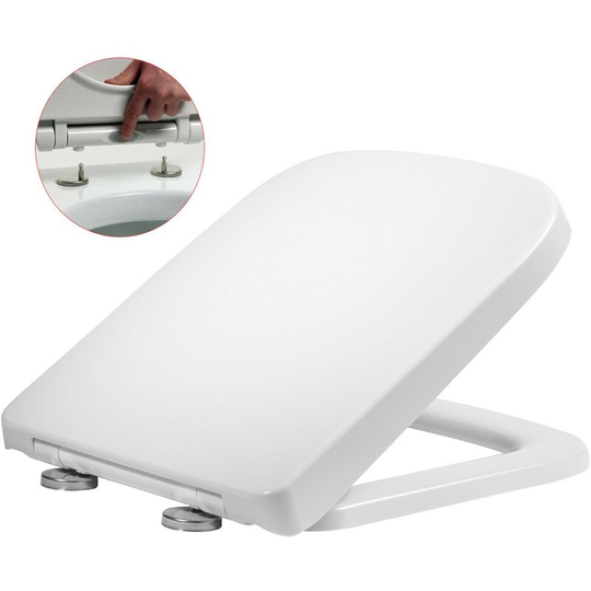 Roper Rhodes Linear Square Shaped Soft Close Toilet Seat - Top Fix Quick Release