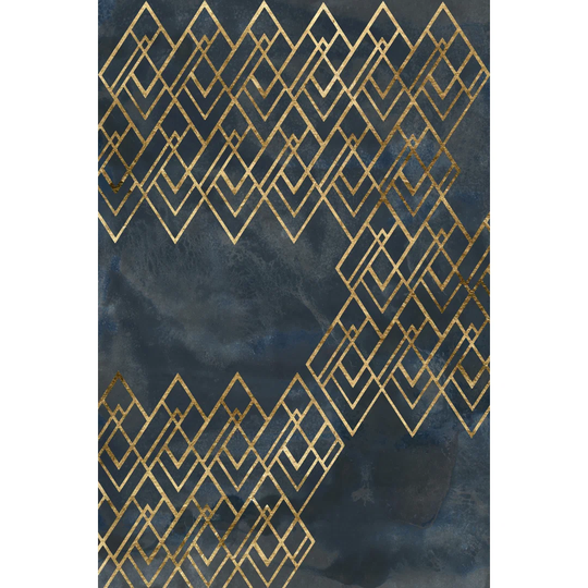 Deco Pattern in Blue IV by June Erica Vess - Wrapped Canvas Graphic Art