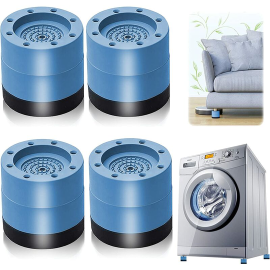 Anti-vibration Pads, 4 Pieces Washing Machine Rubber Feet Pads Washing Machine Foot Pads Anti-vibration Pad, for Washing Machine and Dryer (Blue6cm)