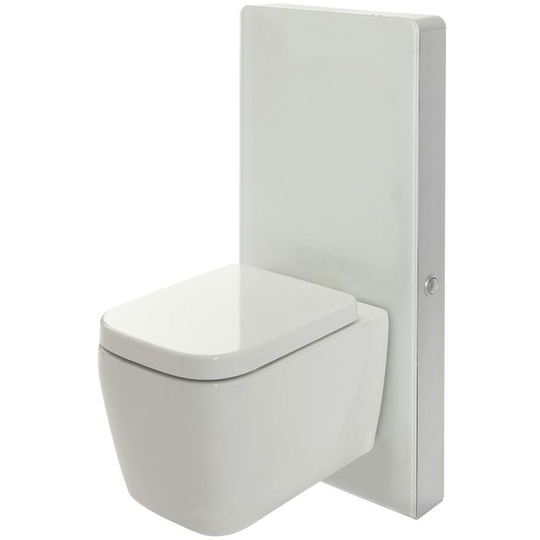 Milano - Arca - White 483mm Bathroom Toilet wc Unit with Wall Hung Square Pan, Cistern and Soft Close Seat