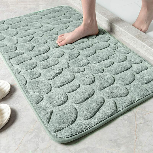 Memory Foam Anti-Fousal Bath Mat, Absorbent Carpet Machine Washable Bathroom, Shower Mat for Bathroom, 40 x 60cm, Gray