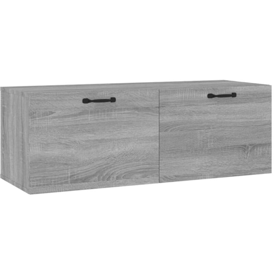 Wall Cabinet Grey Sonoma 100x36.5x35 cm Engineered Wood vidaXL - Grey