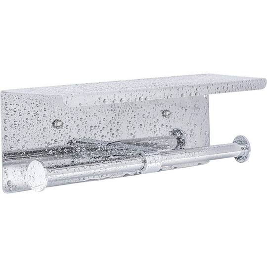 Toilet Paper Holder with Double Rolls, Self Adhesive, Wall Mounted Stainless Steel Toilet Paper Holder, for Bathroom and Kitchen sus 304 toilet paper