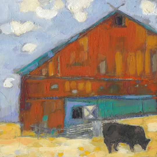 Schullsburg Barn by Sue Jachimiec - Wrapped Canvas Painting