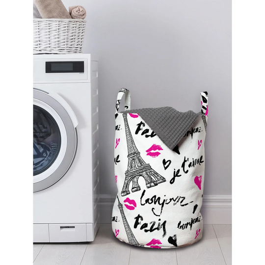Paris Kiss Eiffel Love Laundry Bag