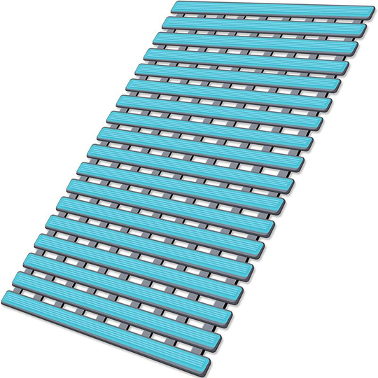 Kartokner - 40*63 cm Shower Mat Non Slip Bathtub Mats with Suction Cups and Drain Holes - Haze Blue
